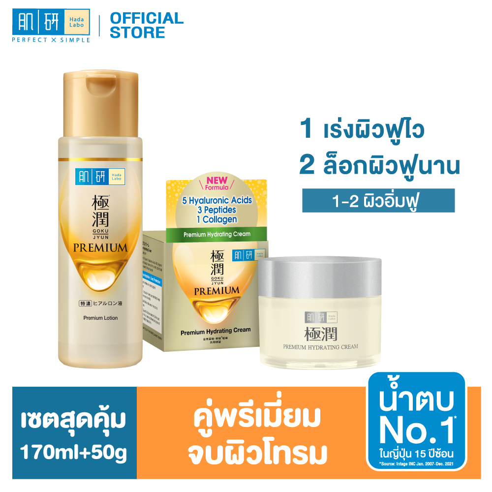 [คู่พรีเมี่ยมจบผิวโทรม] HADA LABO PREMIUM LOTION 170ML+ PREMIUM