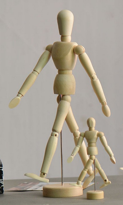 หุ่นไม้ หุ่นมือ จำลองรุปคน ขยับได้  ฟิกเกอร์มนุษย์ สมจริง Wood movable Limbs Human Art joint  สี หุ่นคน 39.6ซม