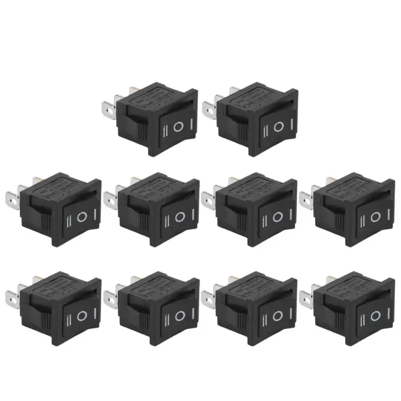 ภาพสินค้าสวิตช์โยกตำแหน่ง 3 ขา 3 ตำแหน่ง, 10PCS Mini Square Boat เปิด ‑ ปิดสีดำrn6A250VAC / 10A125VAC สำหรับเครื่องใช้ในครัวเรือนรถยนต์เรือ จากร้าน I Computer Store บน Lazada ภาพที่ 3