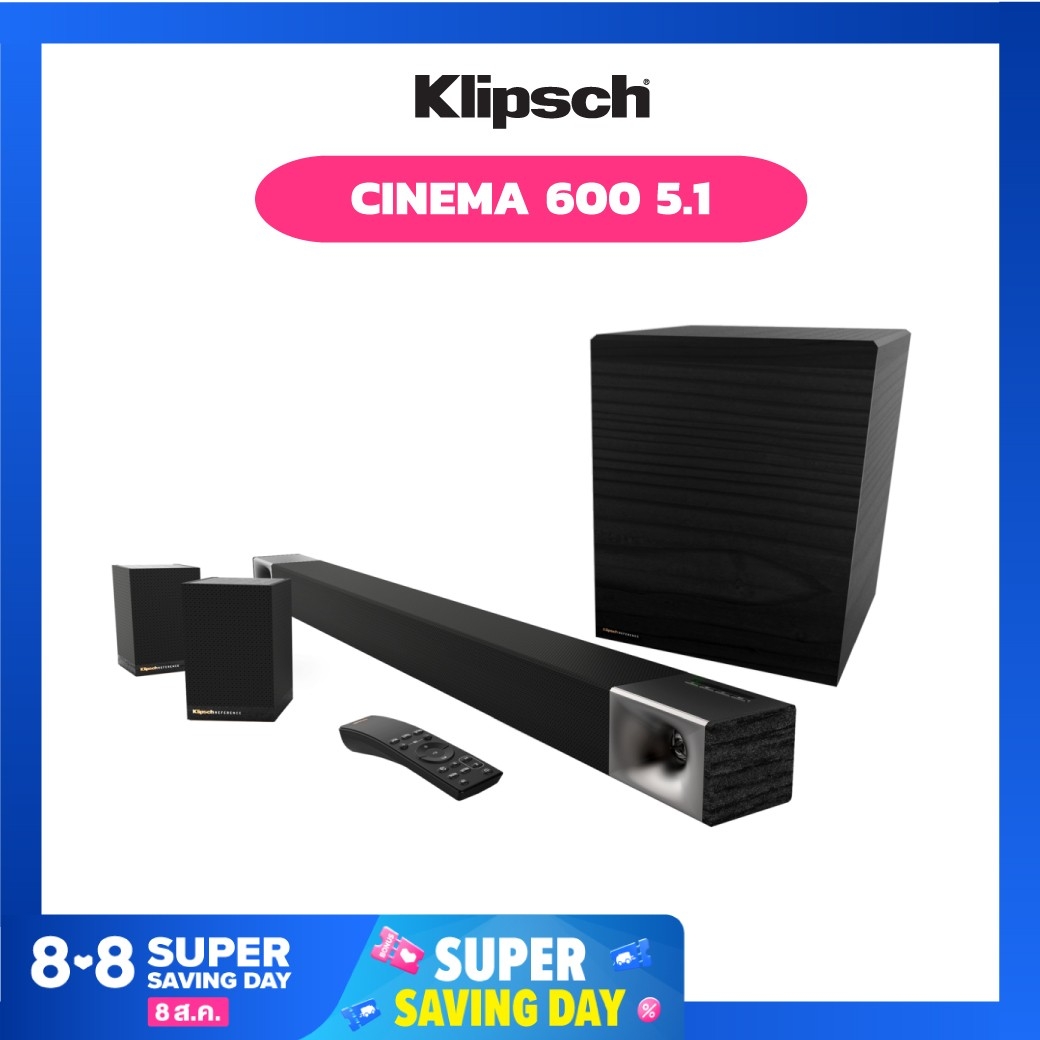 Klipsch Cinema-600 5.1 Sound Bar Surround Sound System ลำโพงซาวบาร์
