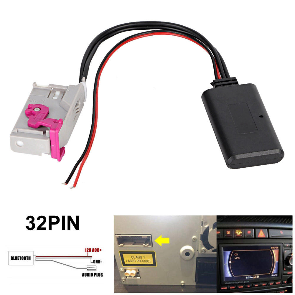 【ลดราคา】32Pin Cable Adapter Aux Car BT Kit สำหรับ A3 A4 A6 A8 TT R8 RNS-E