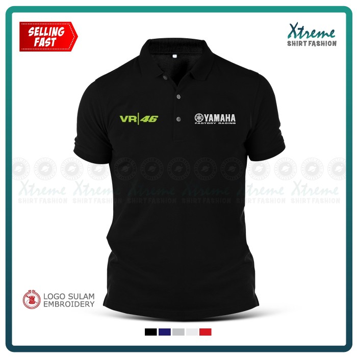 [คลังสินค้าพร้อม] Polo เสื้อยืด Sulam Yamaha Racing VR Valentino Rossi MotoGP Superbike MotoGP Moto เย็บปักถักร้อยเสื้อยืดแบบสตรีท
