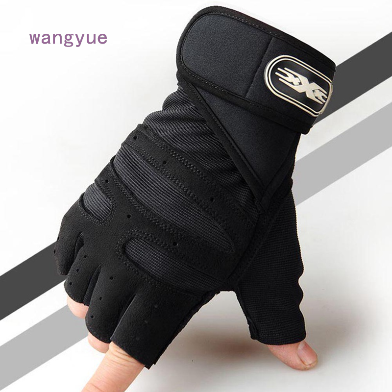 Wangyue unisex WRIST Half Finger glovesถุงมือฟิตเนสครึ่งนิ้ว: อุปกรณ์กีฬา