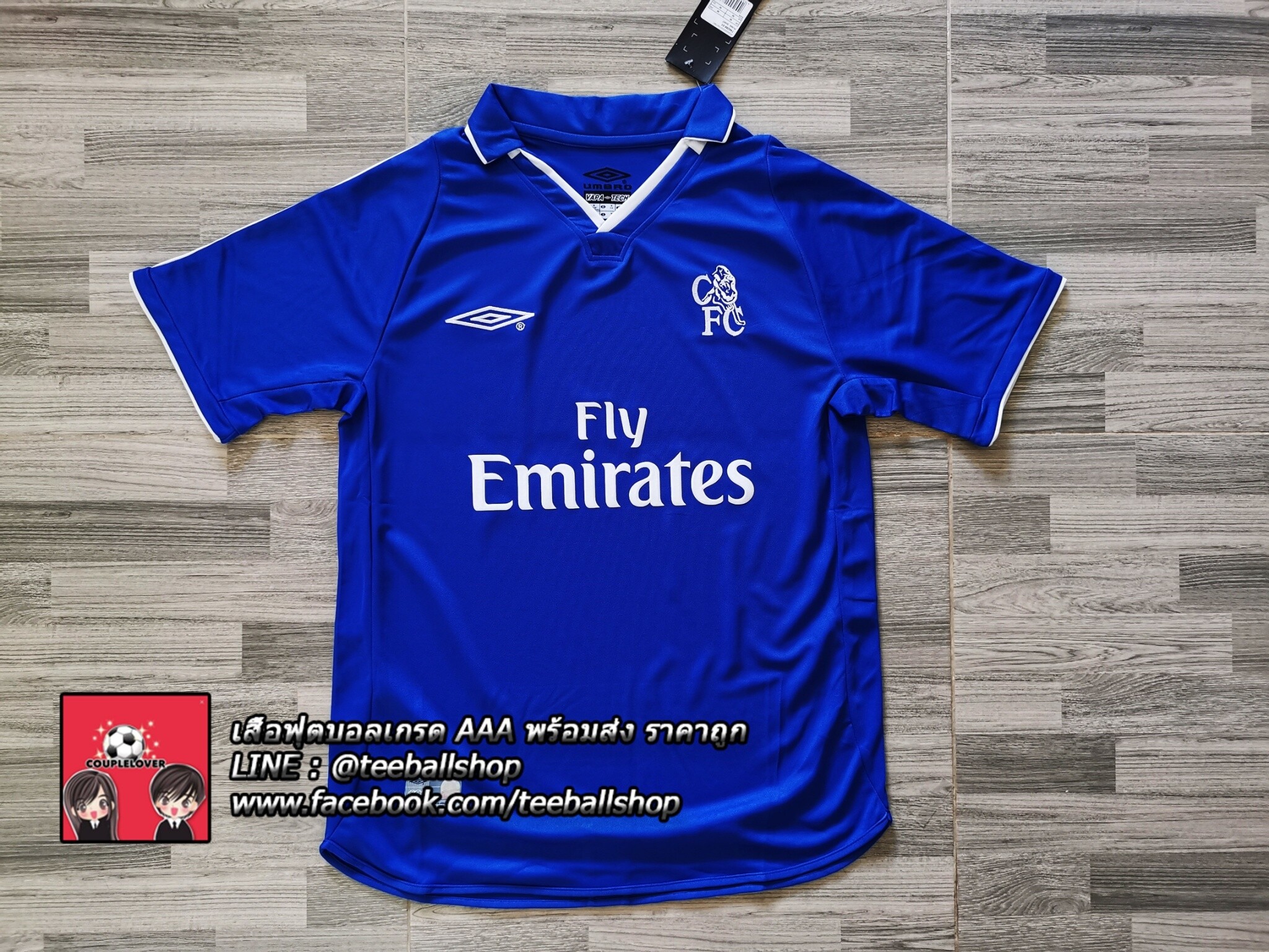 เสื้อฟุตบอลเชลซี ชุดเหย้า ย้อนยุคปี 2001 Chelsea Home Jersey AAA Grade 2001 (ภาพถ่ายจากของจริง) Top Thai Quality football soccer jerseys shirts