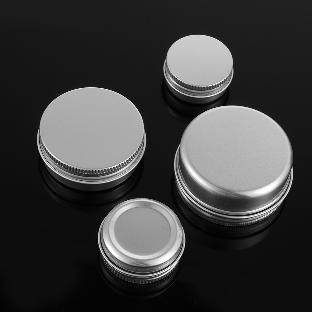 KLOMKZ Oil Wax Box Sample Canisters Cap Packaging Can Silver Small Empty Aluminium Bottles Tin