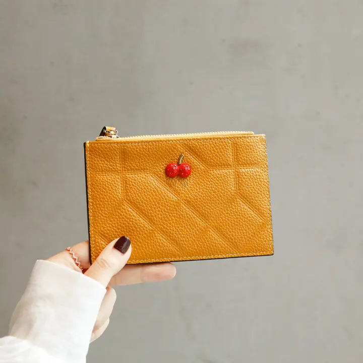 Fei Bao 2020 Model Baru Kulit Sapi Jahitan Bordir Dompet Kartu Wanita Ceri Sangat Tipis Kartu Kredit Sim Sarung Kulit Dompet Uang Receh Perempuan Lazada Indonesia