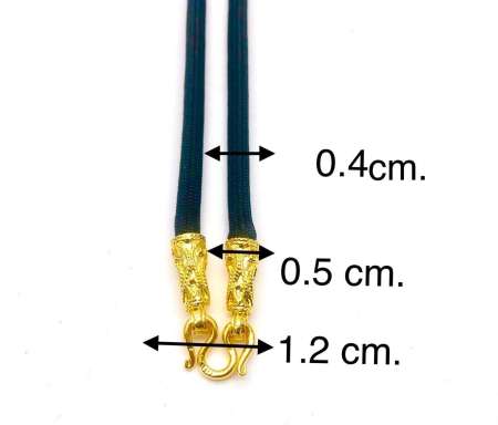 สุปราณี S.R. GOLD สร้อยเชือกร่มหัวจรวดหุ้มทองคำแท้พร้อมตะขอสร้อยตัวเอ็ม