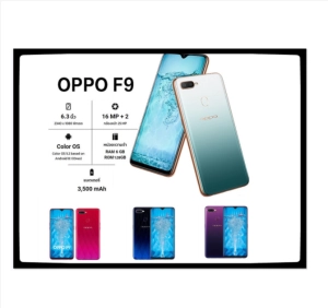 สินค้า สมาร์ทโฟน มือถือ OPPO F9 มือหนึ่ง ของใหม่ 100% ขนาดหน้าจอ 6.3 นิ้ว RAM 6/ ROM 128GB แบต 3,500 mAh ประกันร้าน 12 เดือน
