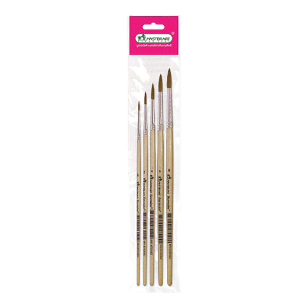 มาสเตอร์อาร์ต ชุดพู่กัน เบอร์ 0 2 4 6 8 ชุด 5 อัน / MASTER ART Paintbrush Set No. 0 2 4 6 8 (5Pcs)