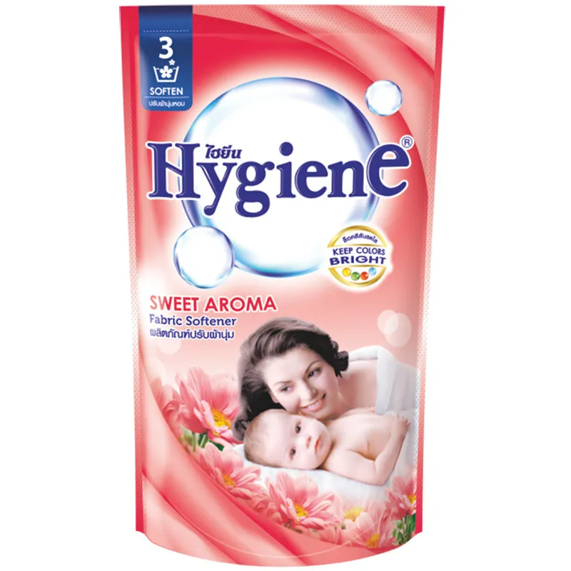 SuperSale63 ไฮยีน Hygiene น้ำยาปรับผ้านุ่ม 600 มล. สูตรอ่อนโยน เหมาะสำหรับเสื้อผ้า เครื่องแต่งกาย ไม่ระคายเคืองผิวหนัง สีแดง x1 ถุง