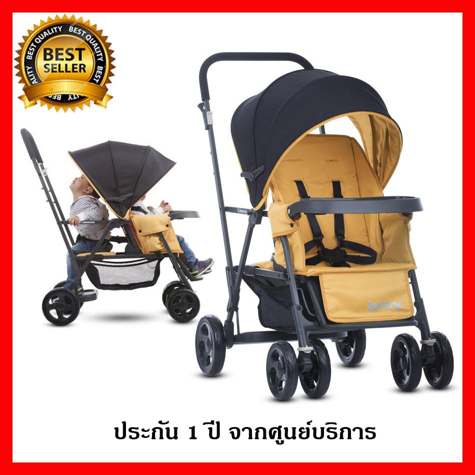 รถเข็นเด็กพี่น้อง Joovy Caboose Graphite - Amber สีส้ม ประกันศูนย์ 1 ปี / รถเข็นเด็กแฝด รถเข็นเด็กอ่อน รถเข็นพี่น้อง รถเข็นเด็กพี่น้อง รถเข็นเด็กราคาถูก Baby Twin Stro