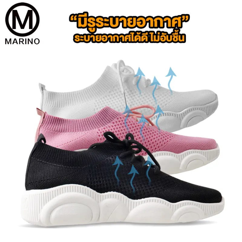 ภาพสินค้าMarino รองเท้า รองเท้าผ้าใบ รองเท้าทรงสลิปออน รองเท้าแฟชั่น รองเท้าผู้หญิง รองเท้าผ้าใบผู้หญิง No.A111 จากร้าน Marino บน Lazada ภาพที่ 3