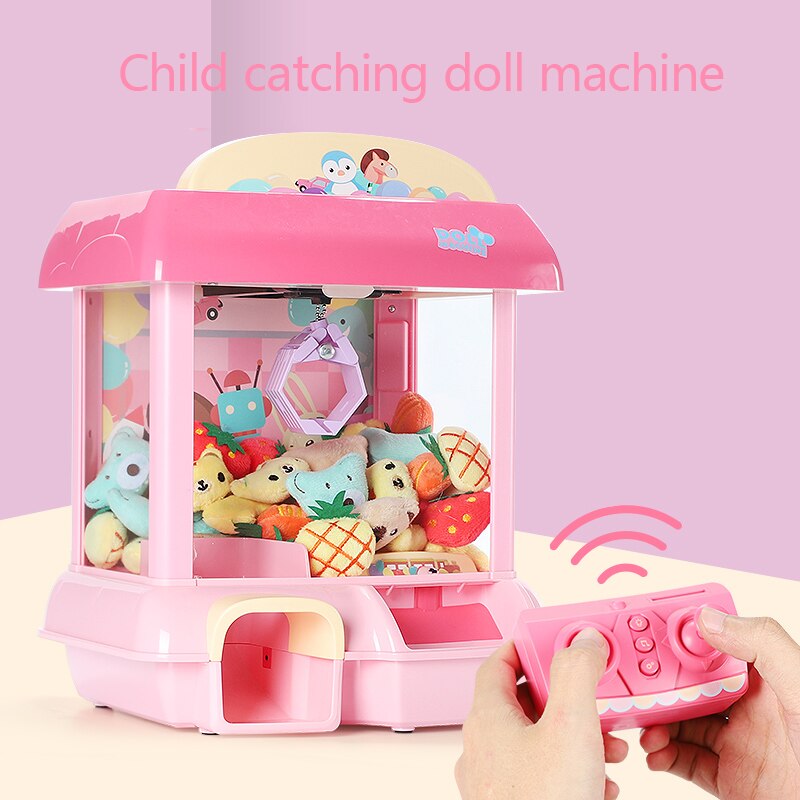 เครื่องตุ๊กตาเด็ก one-click อัตโนมัติหยอดเหรียญส่องสว่างเพลงของเล่นควบคุมระยะไกลแม่ลูกของเล่นสนุกแบบโต้ตอบ