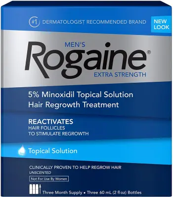 Men's Rogaine Solution 60 ml ยาปลูกผมสำหรับผู้ชายสูตรน้ำ 1 กล่อง 3 ขวด สำหรับ 3 เดือน (EXP 2022 - 2023)