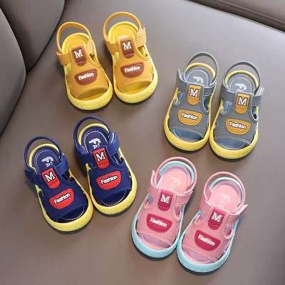Sanitkun Cute Baby Boys Girl Shoes 1-2-3 Year High Quality Pu Sandals for Toddler Kid Beach Shoes Children