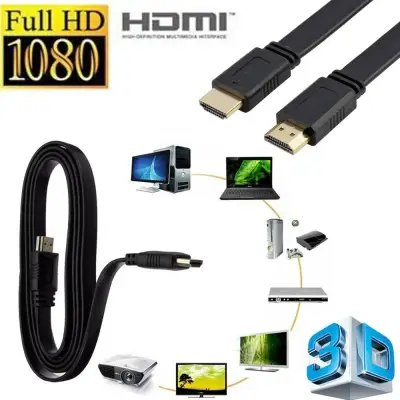 1.5m 3m 5m 10m 15m 20m Flat HDMI Cable Adapter High Speed V1.4 HDMI to HDMI Lead