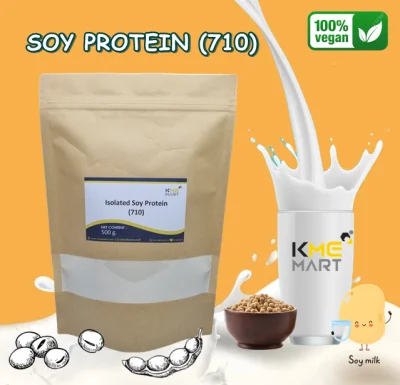 โปรตีนถั่วเหลือง Soy Protein Isolate 710 Non GMO เพิ่มกล้ามเนื้อ ลดน้ำหนัก ผงละเอียดสำหรับเครื่องดื่ม - 500 กรัม