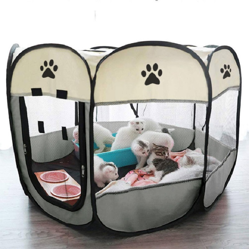 Small Pet Puppy Dog Play pen Exercise Kennel Tent Foldable Indoor Outdoor shade