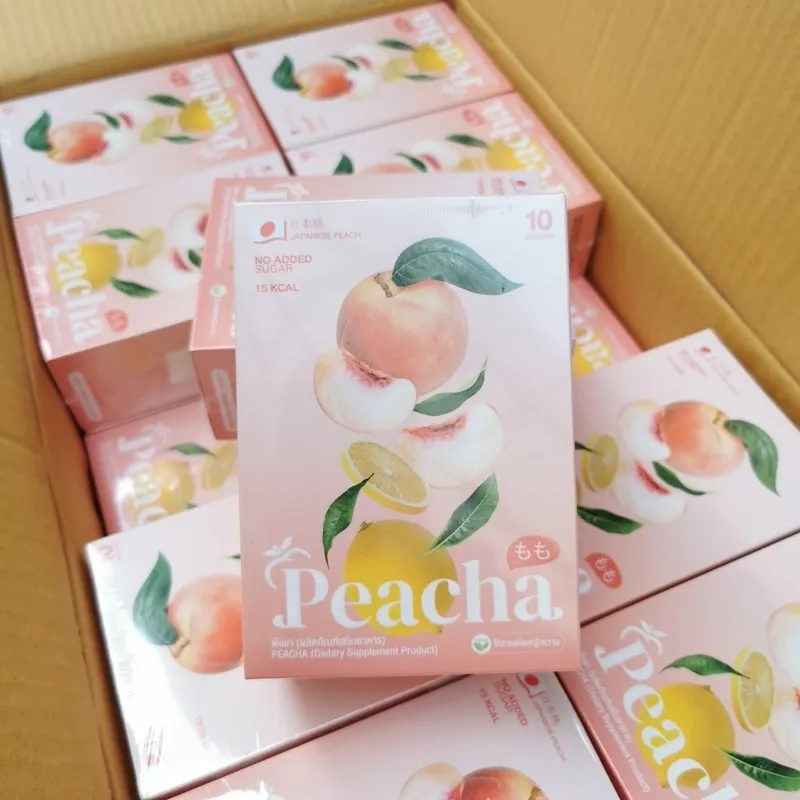 HOT□▫♘ CJ10 Peacha🍑 ชาพีช 🍑พีชชา🍑ควบคุมน้ำหนัก ลดสัดส่วน กลิ่นเลม่อน🍑