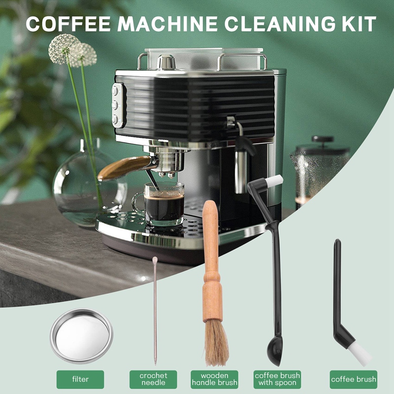 Coffee Machine Cleaning Set Coffee Grinder Brush Coffee Machine Group Head Cleaning Brush with Coffee Machine Filter