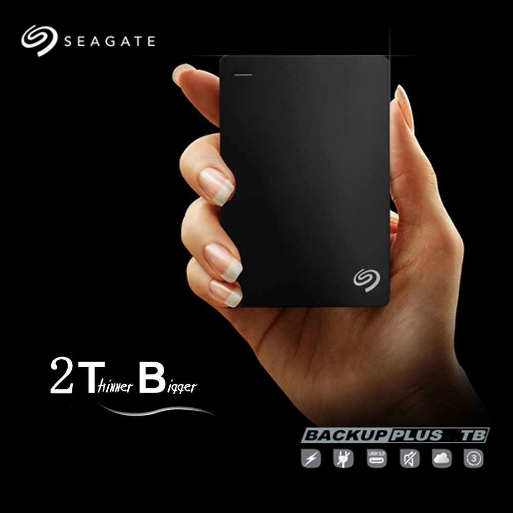 Seagate External Hard Disk 2TB New Backup Plus Slim 2 TB USB 3.0 HDD 2.