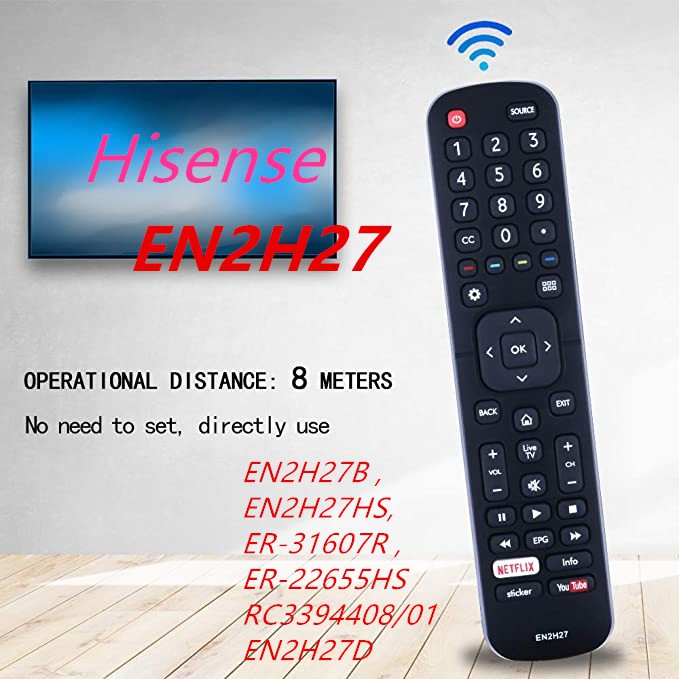 Hisense En2bc27 En2bd27hdévant En2bd27 Smart Tv Remote Control Netflix