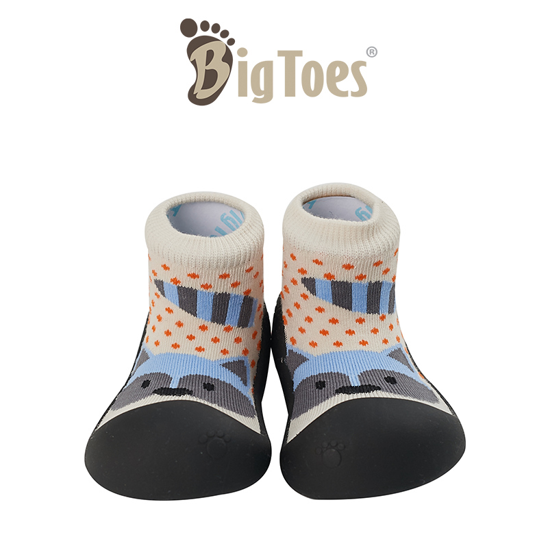 รองเท้าหัดเดิน Bigtoes ลาย Tail Raccoon รองเท้าเด็กอ่อน Baby Shoes รองเท้าเด็กชาย รองเท้าเด็กผู้หญิง รองเท้าถุงเท้า