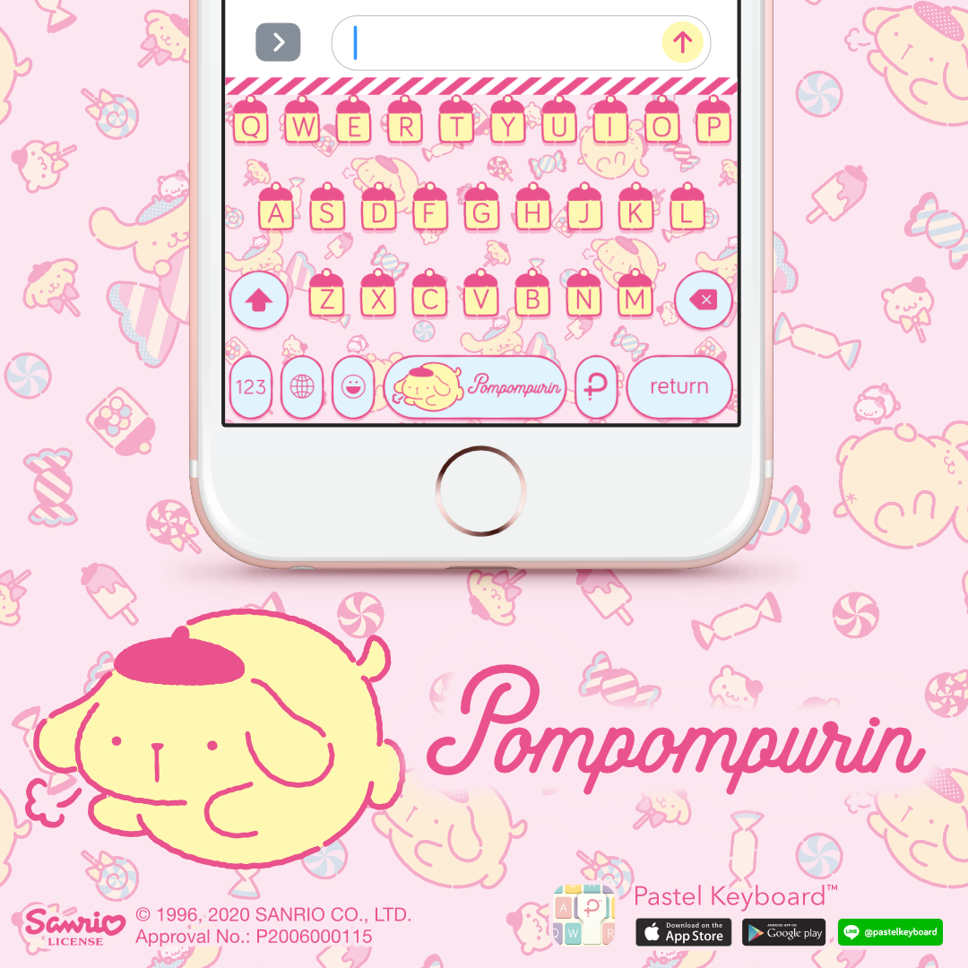 Pompompurin Creamy & Dreamy Keyboard Theme⎮ Sanrio (E-Voucher) for Pastel Keyboard App