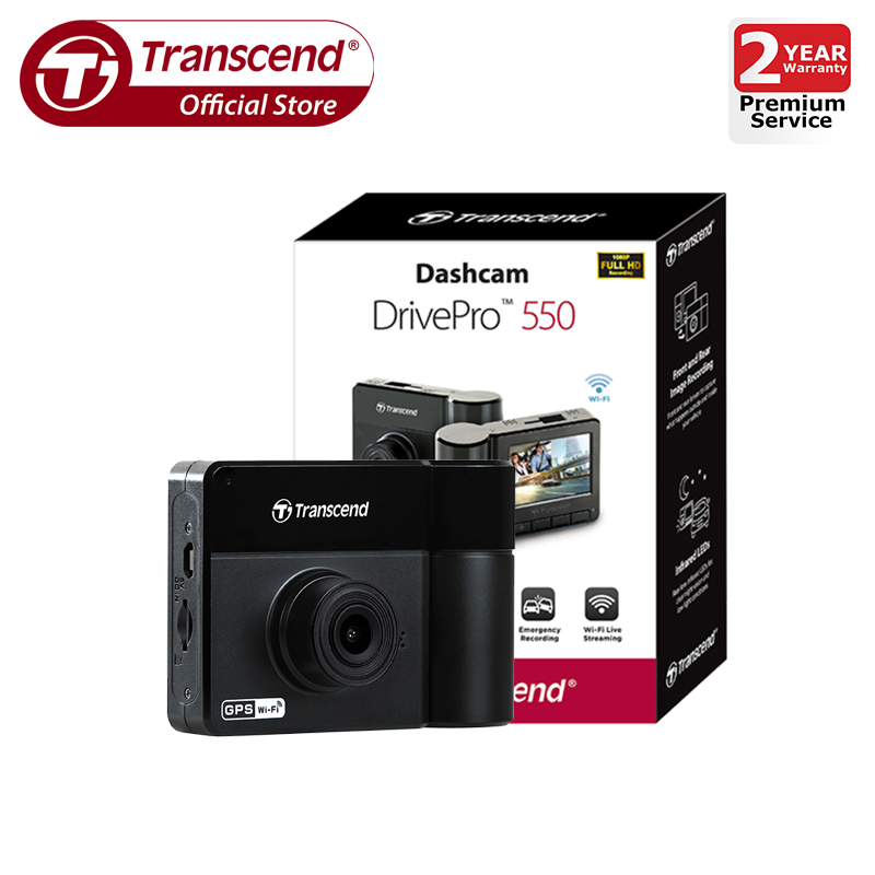 Transcend DrivePro 550 กล้องบันทึกวีดีโอติดรถยนต์ Drive Pro 550 (TS-DP550B-64G)