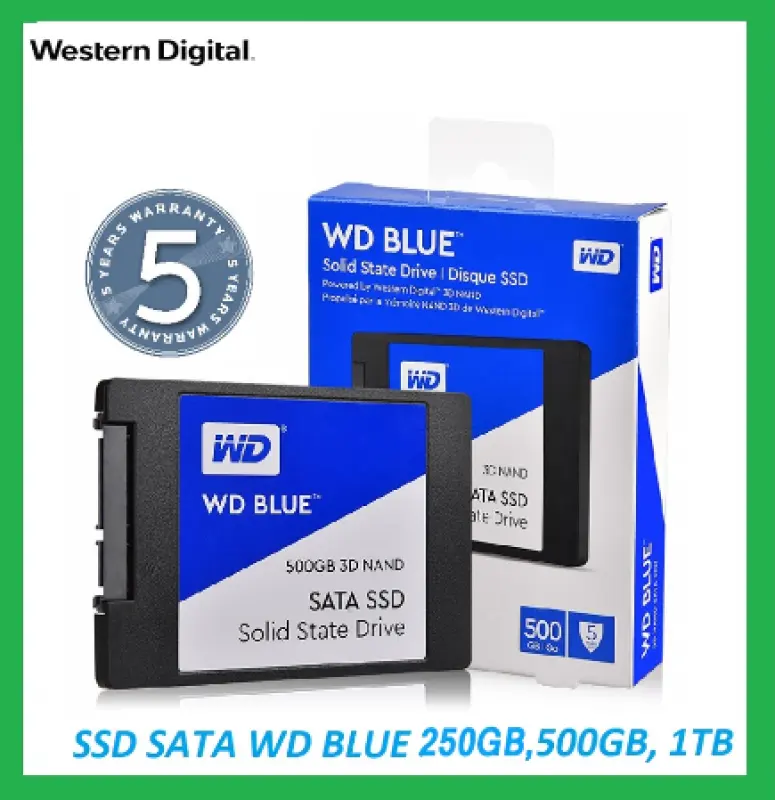 ภาพหน้าปกสินค้าWD BLUE SSD 250GB 500GB 1TB SATA3 2.5" WD BLUE SATA (WDS500G2B0A) 3D NAND ประกัน เอสเอสดี for notebook/PC รับประกัน 3 ปี จากร้าน Kasena บน Lazada