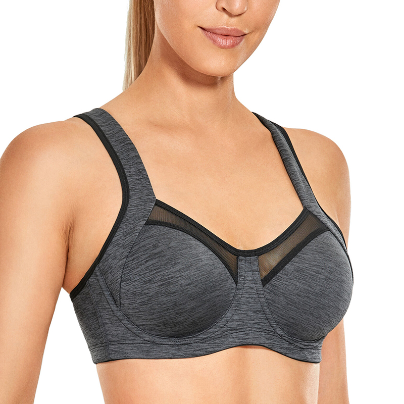 Women Active High Impact Sports Bra Full Coverage Non Padded