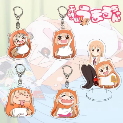 Kawaii Himouto! Umaru chan Keychain Doma Umaru Acrylic Figures Key Chain School Bag Pendant Anime Jewelry Otaku Birthday Gift