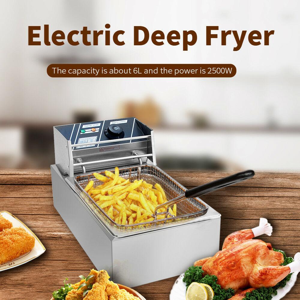 หม้อทอดเพื่อการพาณิชย์ Deep fryer หม้อทอดไฟฟ้า เตาทอดไฟฟ้า 6 ลิตร เตาทอด หม้อทอด