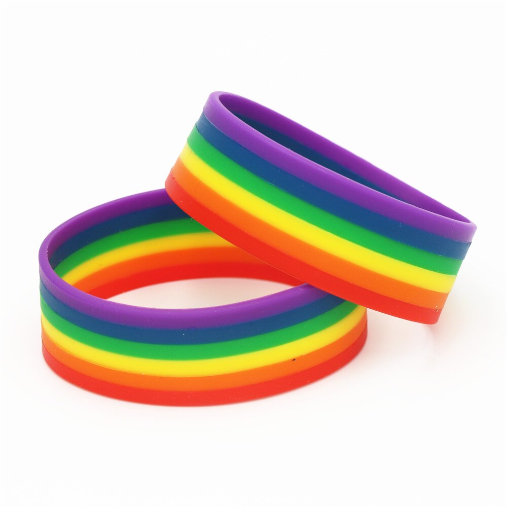 TrendyLuz Bands Gay Rainbow Pride LGBT Support 1 Silicone Wrist Band Bracelet Wristband 