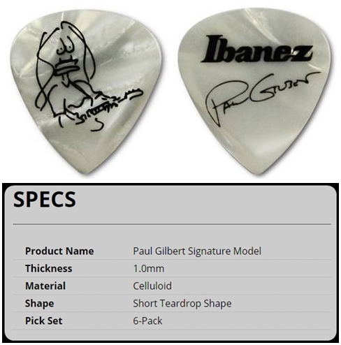 PICK Ibanez รุ่น B1000PG-PW Signature Paul Gilbert (Made In Japan) ปิ๊ค ...