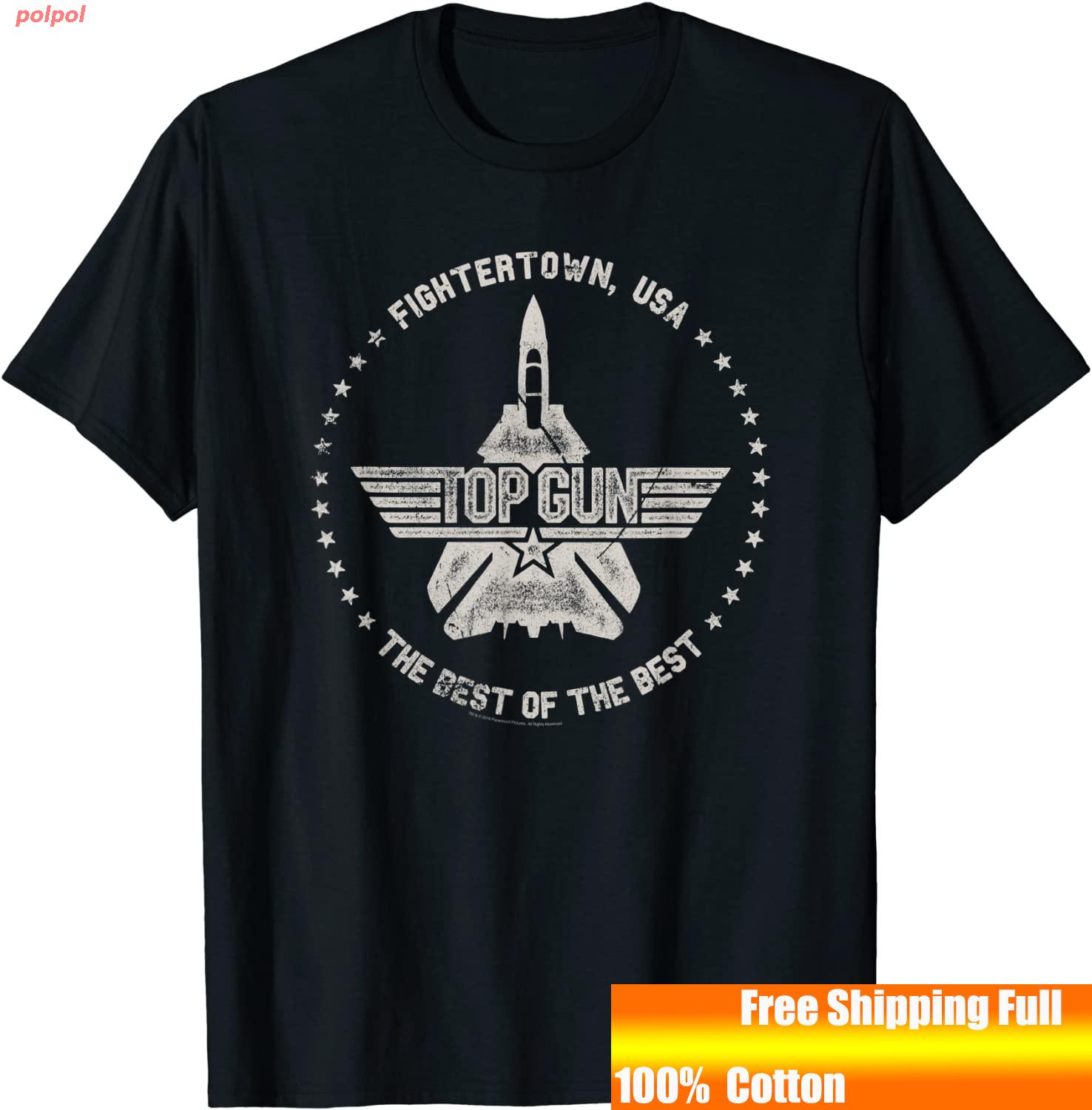 polpol New Top Gun Fightertown USA Circle 1 Color Distressed T-Shirt ...