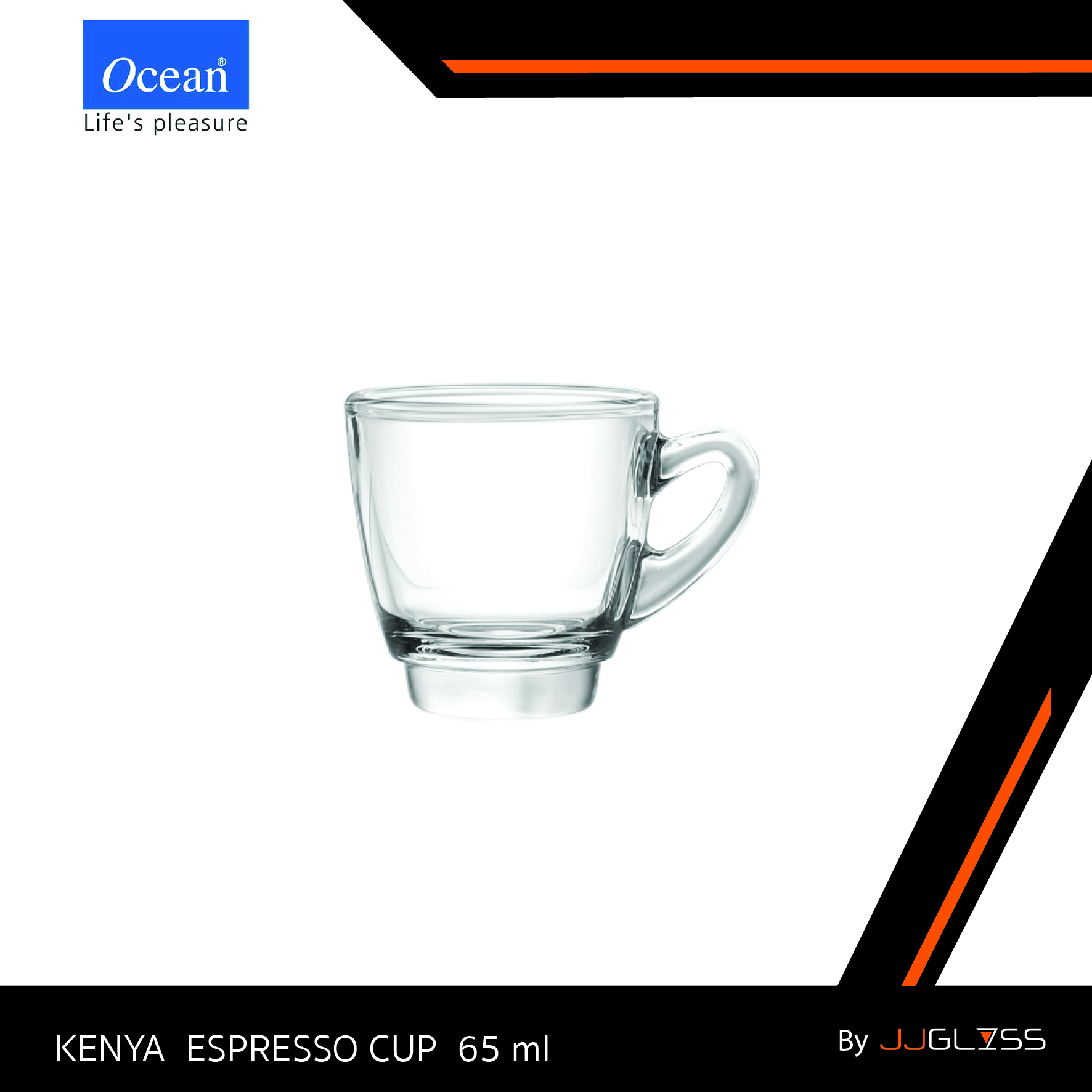 JJGLASS - (Ocean)  P01642 Kenya Espresso Cup - แก้วกาแฟเอสเปรซโซ่ แก้วโอเชี่ยนกลาส Kenya Espresso Cup by Ocean Glass  P01642  Kenya Espresso Cup 2 1/2 oz. ( 65 ml.)