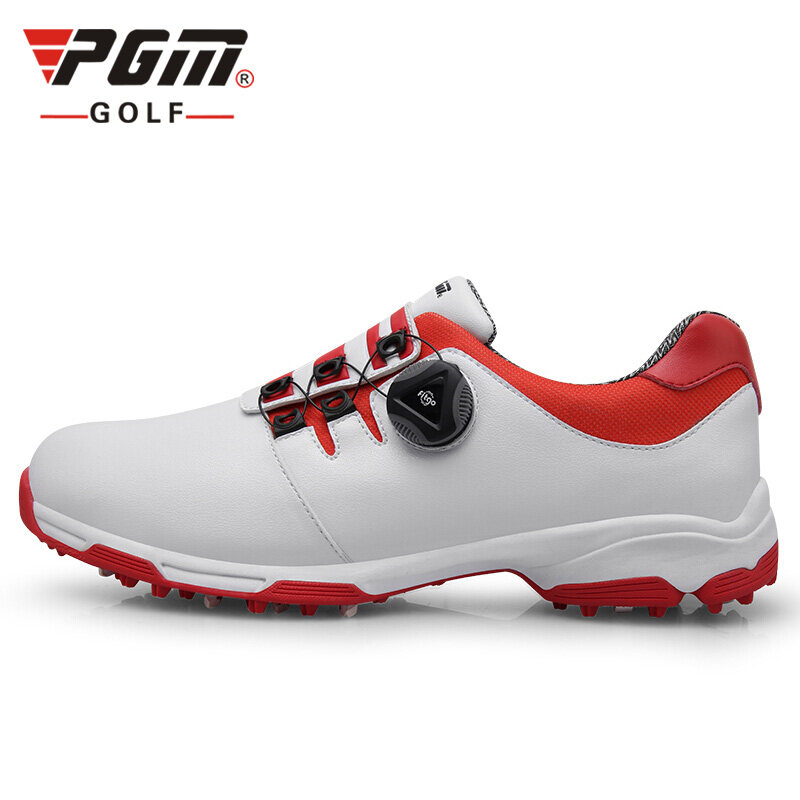 11GOLF รองเท้ากอล์ฟ PGM XZ093 สีขาวดำ/สีขาวแดง ระบบผูกเชือก Auto Lacing System กันน้ำ จัดส่งฟรี