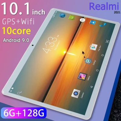 ศูนย์ไทย Realmi แท็บเล็ต ราคาถูก 2021 ใหม่ 10.1 นิ้วแท็บเล็ตพีซี Android 9.0 tablet Ten-Core GPS WIFI เกมแท็บเล็ตคอมพิวเตอร์พีซีกล้องคู่ Dual SIM 4G โทรศัพท์แท็บเล็ต แท็บเล็ตถูกๆ tablet pc แท็บเล็ตอัจฉริยะ