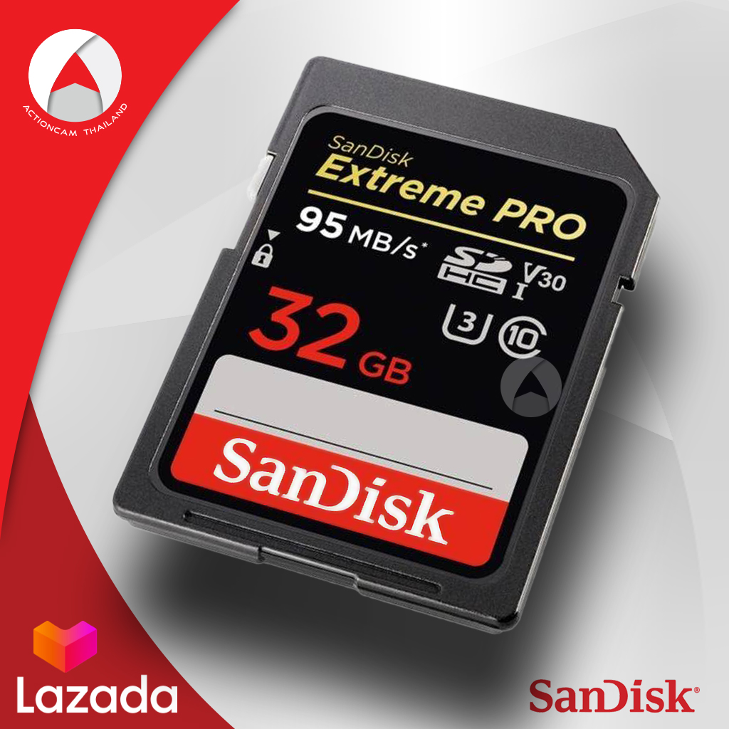 SanDisk Extreme Pro SD Card 32GB SDHC ความเร็ว อ่าน 95MB/s เขียน 90MB/s  (SDSDXXG_032G_GN4IN) เมมโมรี่ การ์ด แซนดิส กล้อง ถ่ายภาพ ถ่ายรูป ถ่ายวีดีโอ  กล้องDSLR รับประกัน Lifetime โดย Synnex | Lazada.co.th