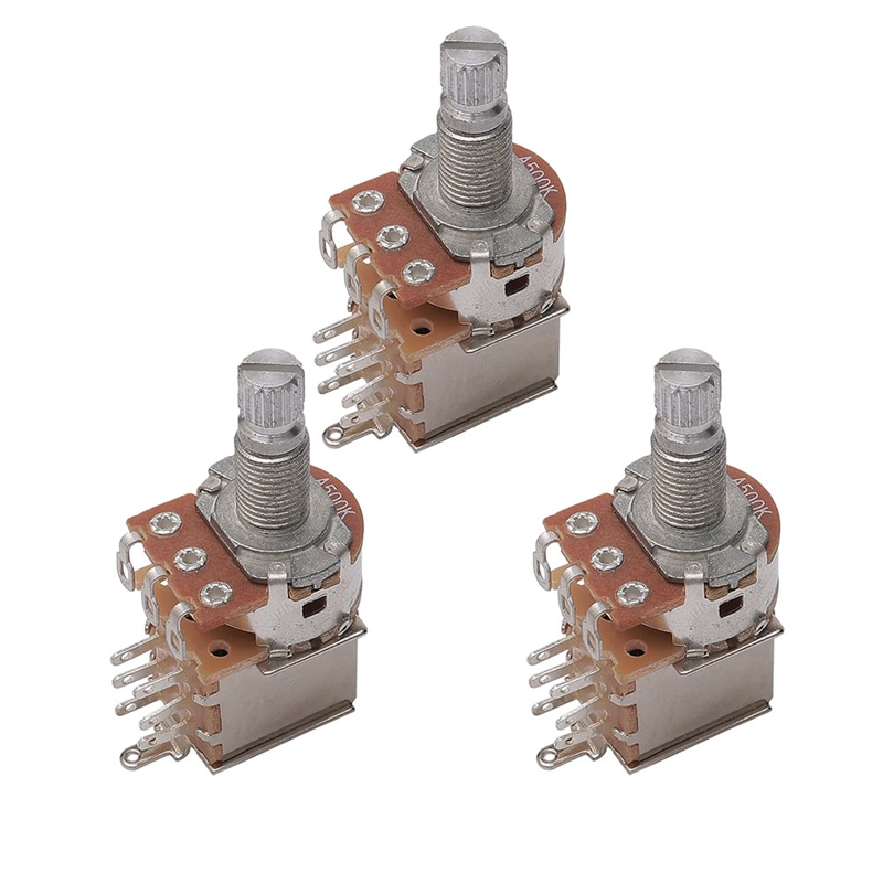 3Pcs A500K Potentiometer Push Pull Switch Guitar Control Pot Electric