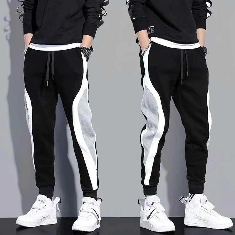 [M5XL] Color matching drawstring casual Plus size jogging pants Korean