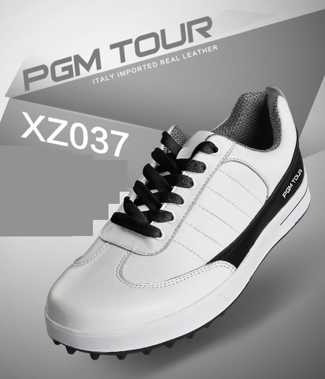 EXCEED PGM Men's Golf Shoes Waterproof Sports Shoes(black and white) XZ037