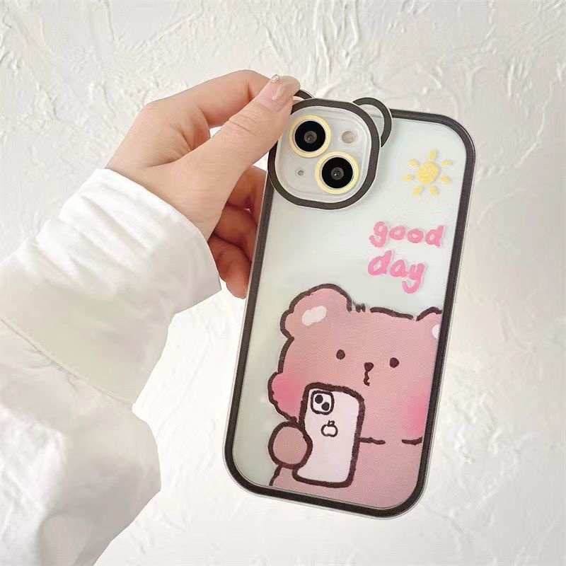 Korilakkuma Phone Case IAIYOXI 3D Cute Cartoon Bear Phone Case For IPhone  15 - Fashionable And Stylish - Funny Pink Bear Design - Soft TPU Protective  Case - Kawaii Silicone Cover For