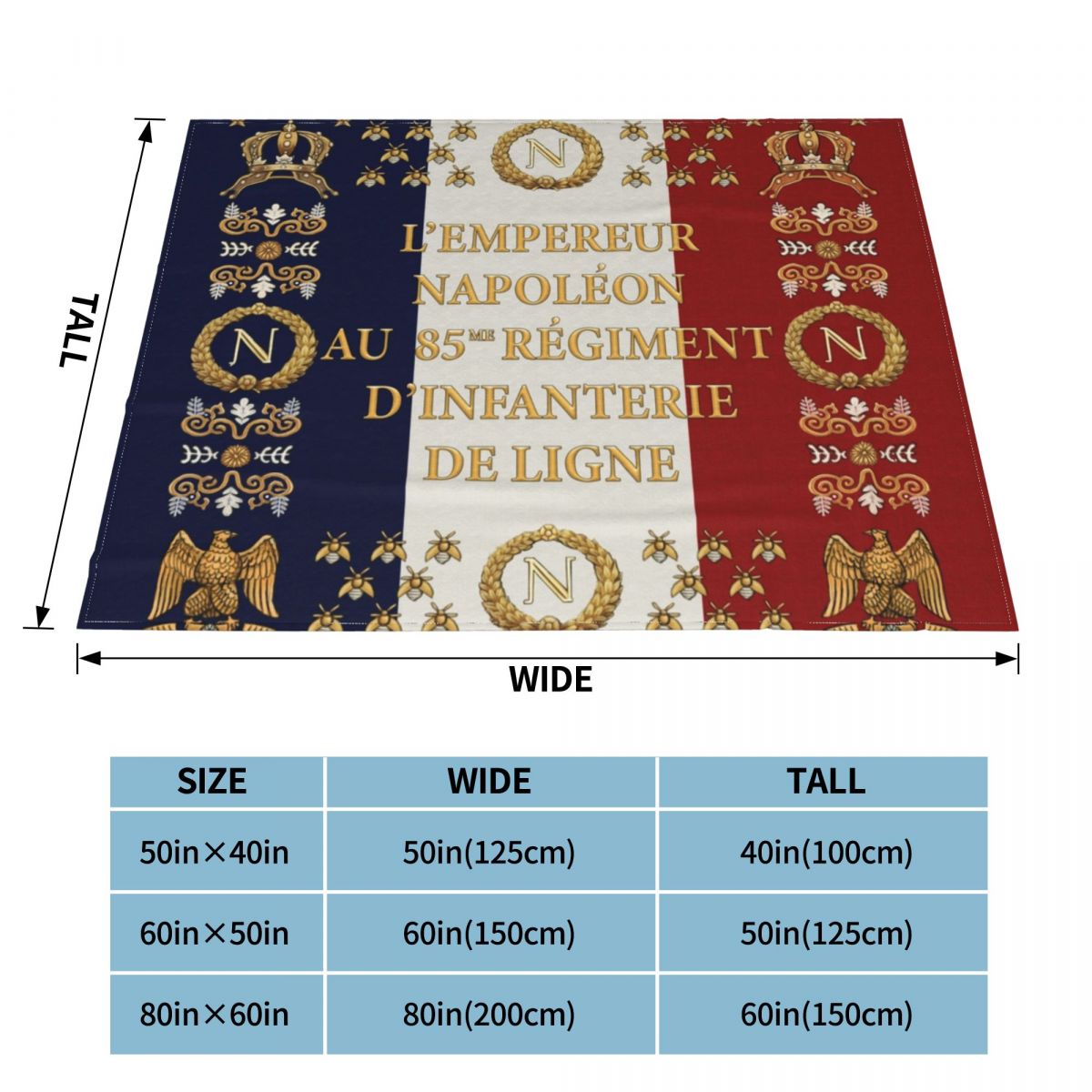 Napoleonic French Regimental Flag Blankets Flannel All Season