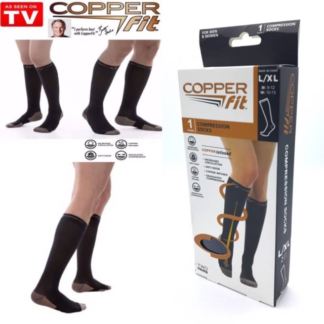 Copper fit Sock ถุงเท้าสุขภาพ ถุงเท้าเพื่อสุขภาพ ถุงเท้ายาว ถุงเท้า