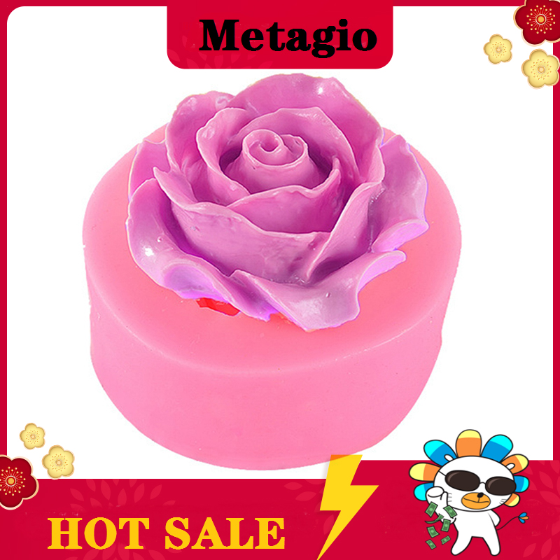 【Hot Sale】Metagio1 Pcs ดอกกุหลาบดอกใหญ่ดอกไม้ฟองดองท์ซิลิโคนแม่พิมพ์เค้กสำหรับตกแต่งแม่พิมพ์น้ำตาลปั้นช็อกโกแลต