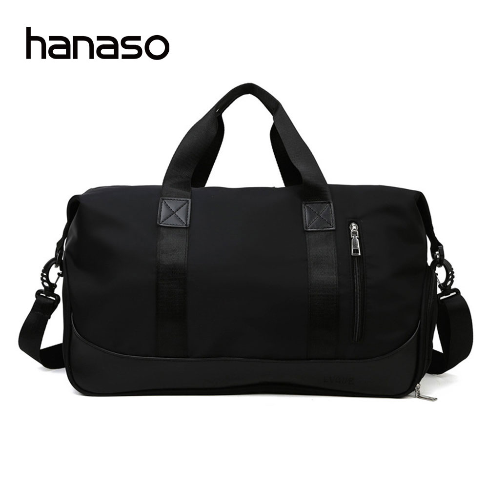 Hanaso กระเป๋าเดินทางผู้หญิง กระเป๋าเดินทาง กระเป๋าไปฟิตเนส กระเป๋ากีฬา พกพาแบบ มีช่องใส่รองเท้า สีพาสเทลน่า