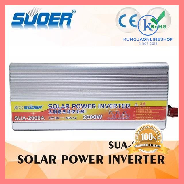 จัดส่งฟรี SUOERอินเวอร์เตอร์ SUA-2000A 2000VA DC 12V to AC 220V Solar Power Inverter VA / USB Port - Silver ไม่มีไม่ได้แล้ว!
