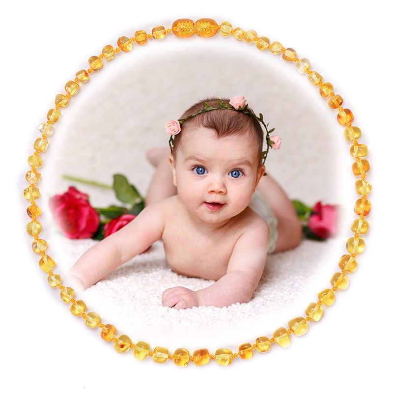Natural Baltic Teething Ambers Necklace for Baby Children Amber